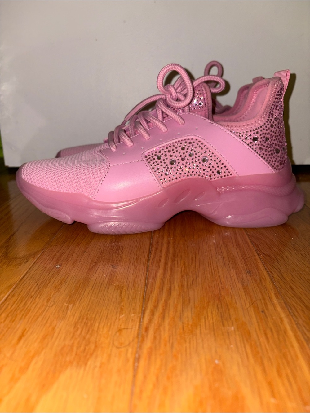 Steve Madden Pink Rhinestone Chunky Sneakers 8